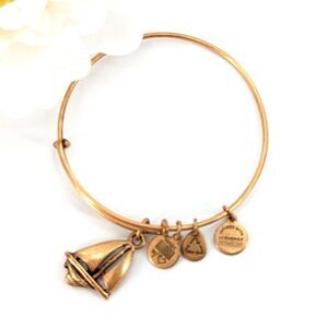 Alex & Ani Bronze Sailboat Charm Gold Stacking Bangle Bracelet